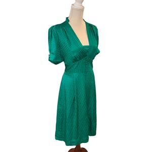 Vintage 2009 Banana Republic Polka Dot Silk Midi Dress Size 10